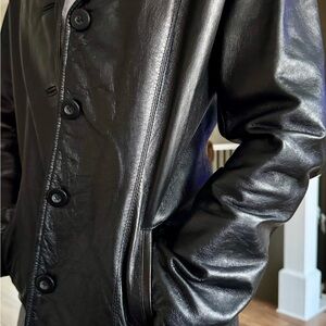 Pelle Studio Black Leather Trench Coat